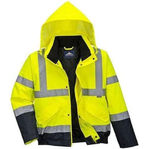 Jas Portwest S266 bomber fluor-geel/navy Maat S Jas Portwest S266 bomber fluor-geel/navy Maat S