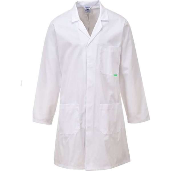Portwest M852 - Anti-microbiële laboratoriumjas Wit Maat : M Portwest M852 - Anti-microbiële laboratoriumjas Wit Maat : M