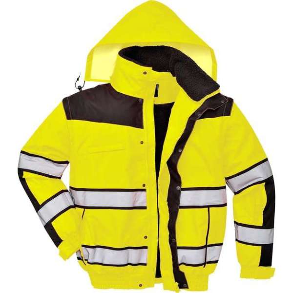 Portwest Hi-vis classic bomber jacket, Geel/Zwart, Maat S Portwest Hi-vis classic bomber jacket, Geel/Zwart, Maat S