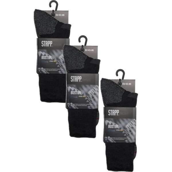 Stapp Unisex Coolmax Cordura Zwart - Sokken - 3 x 35-38 Stapp Unisex Coolmax Cordura Zwart - Sokken - 3 x 35-38