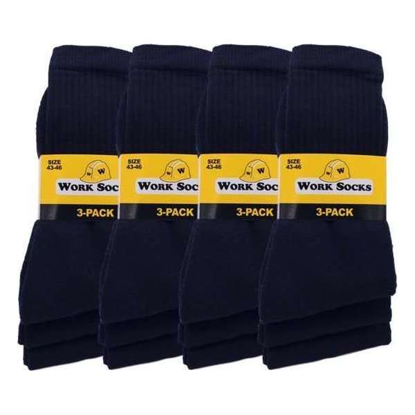 12 paar Bonanza werksokken - Light - Basic - Donkerblauw - Maat 43-46 12 paar Bonanza werksokken - Light - Basic - Donkerblauw - Maat 43-46