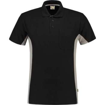 Tricorp Poloshirt Bicolor Borstzak 202002 Zwart / Grijs - Maat XXL