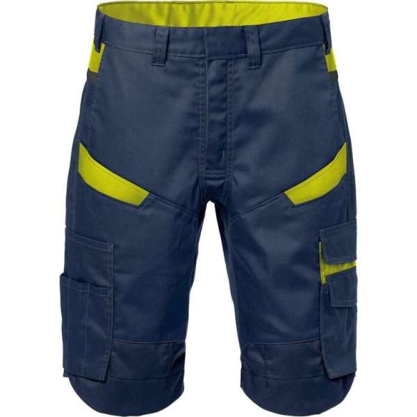 Fristads korte broek 2562 marine/fluorgeel Fristads korte broek 2562 marine/fluorgeel