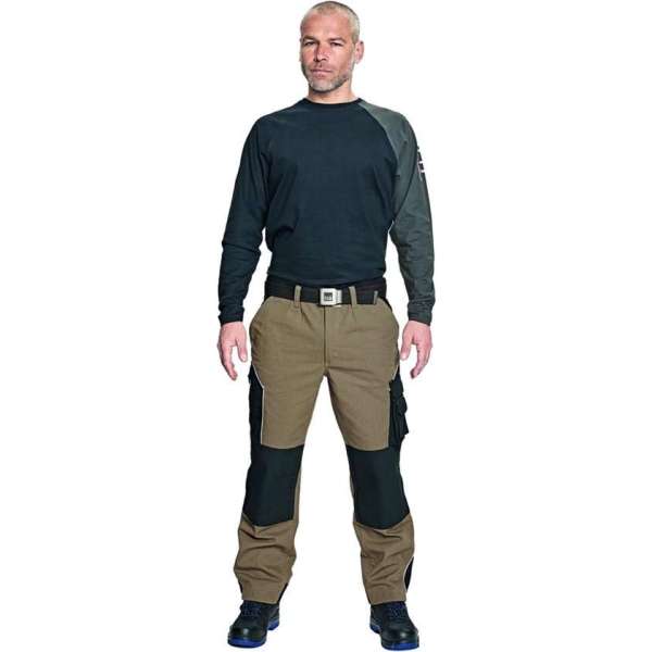 Werkbroek Assent Erding 3112 khaki/zwart maat 58 Werkbroek Assent Erding 3112 khaki/zwart maat 58