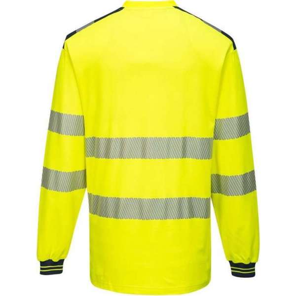 Portwest T185 - PW3 Hi-Vis T-shirt met lange mouw Geel/marine Maat: L Portwest T185 - PW3 Hi-Vis T-shirt met lange mouw Geel/marine Maat: L