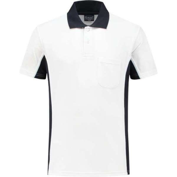Workman Poloshirt Bi-Colour - 1401 wit / navy - maat XS Workman Poloshirt Bi-Colour - 1401 wit / navy - maat XS