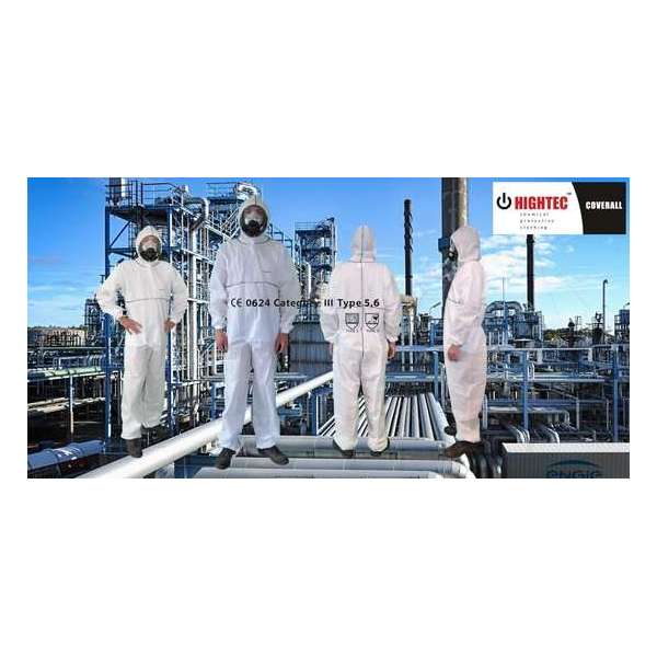 HIGHTEC™ COVERALL, Wegwerp overall, Cat III, Type 5/6, CE gecertificeerd, 50 g/m2 HIGHTEC™ COVERALL, Wegwerp overall, Cat III, Type 5/6, CE gecertificeerd, 50 g/m2