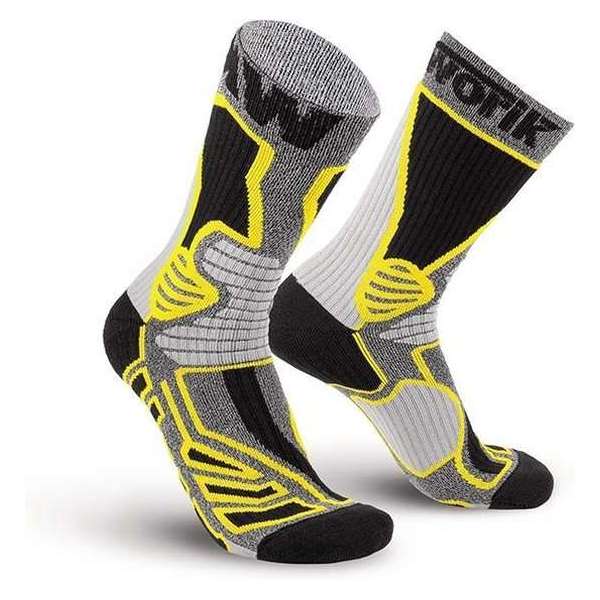 2-Pack Worik All Terrain Extra Stevige All Round Werksokken Winter ATWH - Zwart / Geel - Unisex - Maat 41-43 2-Pack Worik All Terrain Extra Stevige All Round Werksokken Winter ATWH - Zwart / Geel - Unisex - Maat 41-43