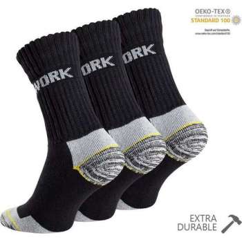 Werksokken | Zwart Met Grijs | Maat 39-42 - 6-Pack - 6 Paar - Sokken - Professional