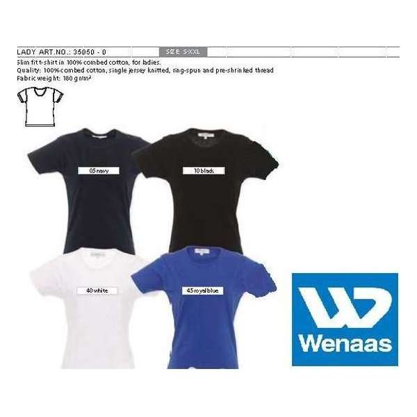 Wenaas - Dubbelpak T-shirt dames slim fit - 100% gekamde katoen 180 gr/m2 - 35050 Marine M Wenaas - Dubbelpak T-shirt dames slim fit - 100% gekamde katoen 180 gr/m2 - 35050 Marine M