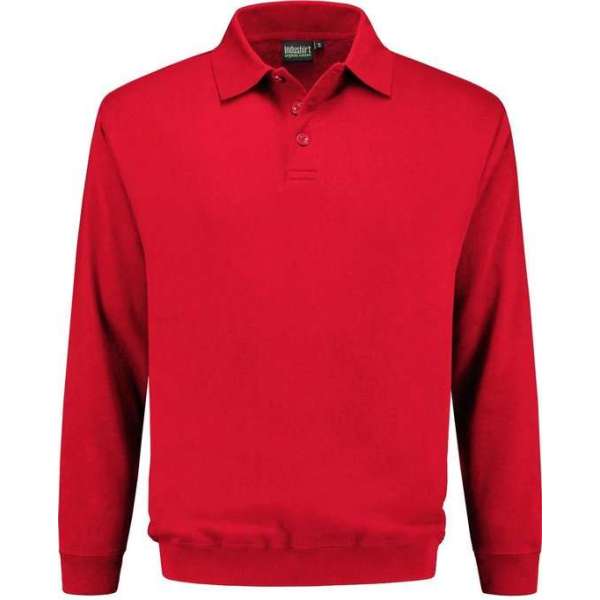 Indushirt polosweater biologisch katoen rood L Indushirt polosweater biologisch katoen rood L