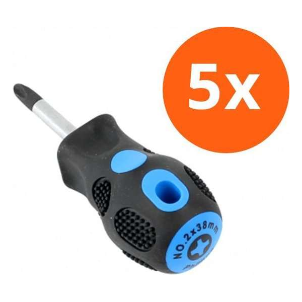 Smoos® Vuist schroevendraaier kruiskop PH2 x 40 mm - 5 stuks Smoos® Vuist schroevendraaier kruiskop PH2 x 40 mm - 5 stuks