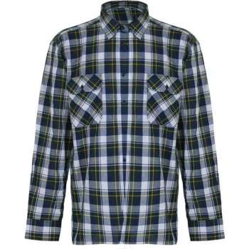 STØRVIK Houthakkersblouse lange mouw Heren D7 Donkerblauw Geel - Maat XL (54) - Egersund
