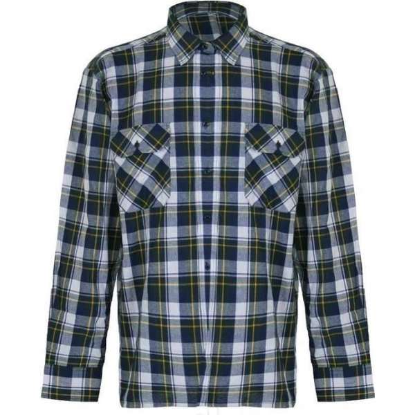 STØRVIK Houthakkersblouse lange mouw Heren D7 Donkerblauw Geel - Maat XL (54) - Egersund STØRVIK Houthakkersblouse lange mouw Heren D7 Donkerblauw Geel - Maat XL (54) - Egersund