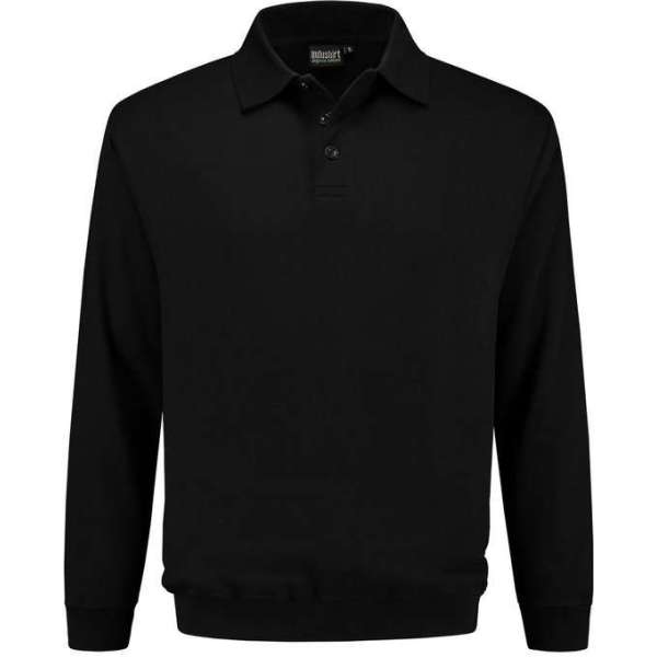 Indushirt polosweater biologisch katoen zwart L Indushirt polosweater biologisch katoen zwart L