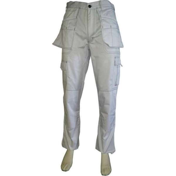 Yoworkwear Werkbroek polyester/katoen wit maat 56 Yoworkwear Werkbroek polyester/katoen wit maat 56