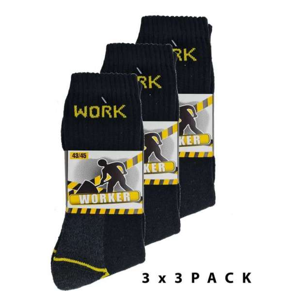 Worker werk sokken - Zware Kwaliteit - 9 Paar - Maat 43-45 Worker werk sokken - Zware Kwaliteit - 9 Paar - Maat 43-45
