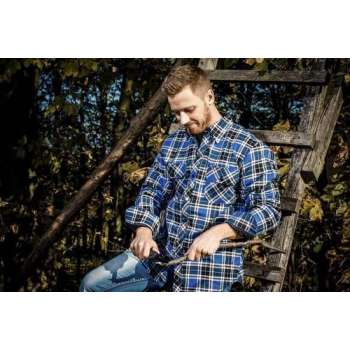 Houthakkershirt, blauw geruit, maat M