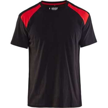 Blåkläder 3379-1042 T-shirt Bi-Colour Zwart/Rood maat L