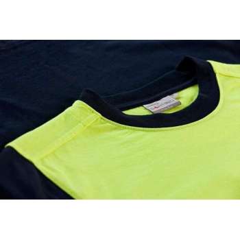 Santino Hivis t-shirt Hannover - 120149 - navy  / fluor geel - maat M