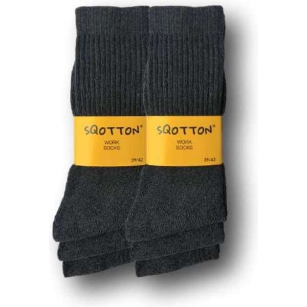 6 paar SQOTTON Werksokken - Heavy - Antraciet - Maat 39-42 6 paar SQOTTON Werksokken - Heavy - Antraciet - Maat 39-42