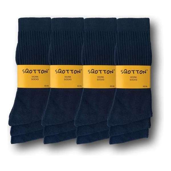 12 paar SQOTTON Werksokken - Heavy - Marineblauw - Maat 43-46 12 paar SQOTTON Werksokken - Heavy - Marineblauw - Maat 43-46