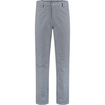 EM Kitchen Bakkersbroek polyester/katoen wit/blauw maat 40