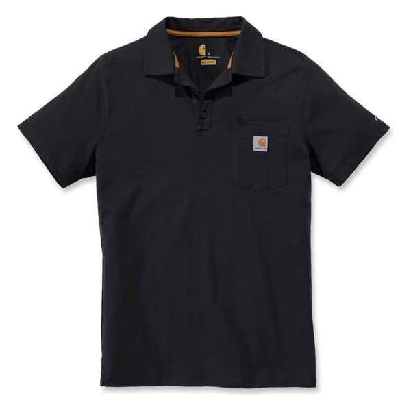 Carhartt Force Cotton Delmont Pocket Polo-Zwart-XL Carhartt Force Cotton Delmont Pocket Polo-Zwart-XL