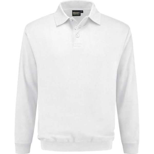 Indushirt polosweater biologisch katoen wit XXL Indushirt polosweater biologisch katoen wit XXL