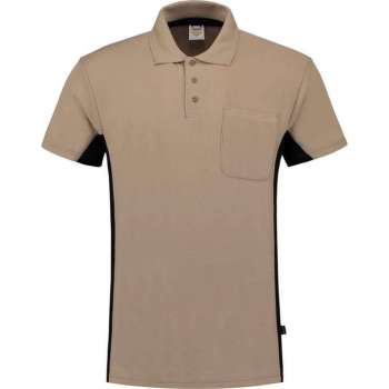 Tricorp poloshirt bi-color - 202002 - khaki-zwart - maat XXL