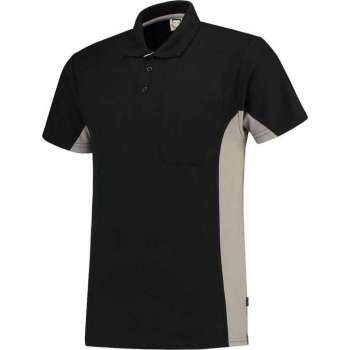 Tricorp Poloshirt Bicolor Borstzak 202002 Zwart / Grijs - Maat M