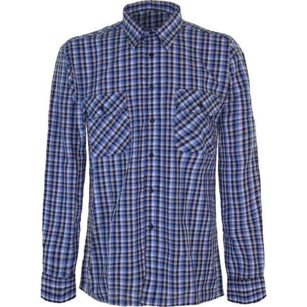 STØRVIK Houthakkersblouse Katoen Lange mouw Heren B7 Donkerblauw Lichtblauw - Maat 4XL - EGERSUND STØRVIK Houthakkersblouse Katoen Lange mouw Heren B7 Donkerblauw Lichtblauw - Maat 4XL - EGERSUND