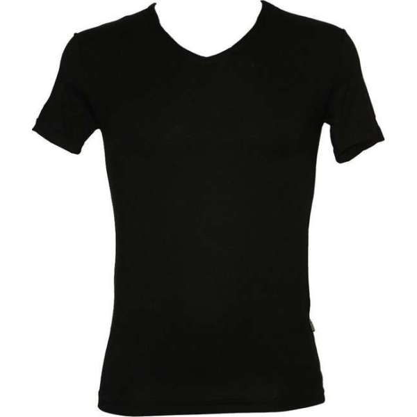 Zwart T-shirt met V-hals voor Heren - Boru Bamboe - Maat S Zwart T-shirt met V-hals voor Heren - Boru Bamboe - Maat S