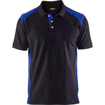 Blåkläder 3324-1050 Piqué Polo Zwart/Korenlblauw maat XXXL