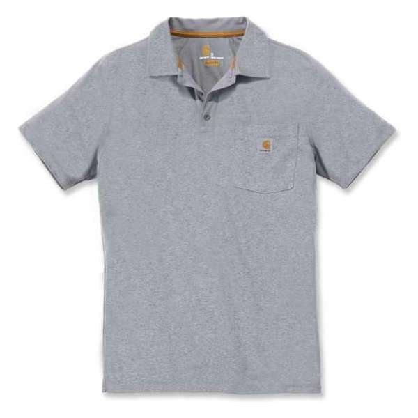 Carhartt Force Cotton Delmont Pocket Polo-Gemêleerd grijs-S Carhartt Force Cotton Delmont Pocket Polo-Gemêleerd grijs-S