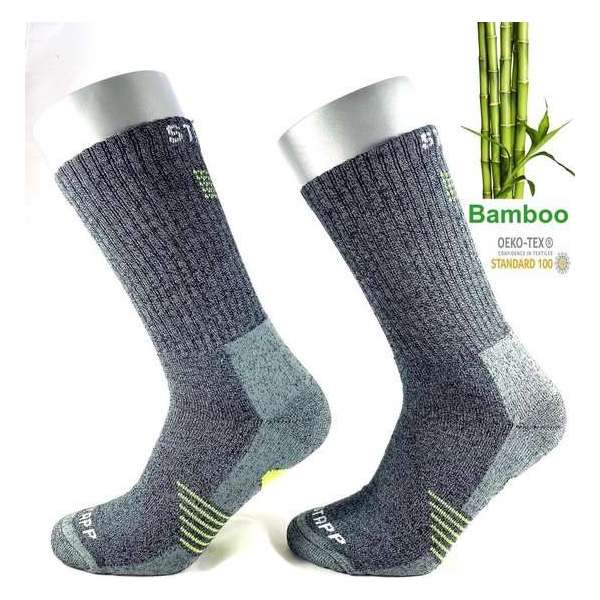 Bamboe Techno Werksokken - Multipack - 2 paar - Grey-Lemon 39/42 Bamboe Techno Werksokken - Multipack - 2 paar - Grey-Lemon 39/42