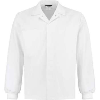 Yoworkwear Food stofjasje (kort) met manchetten - wit - maat L