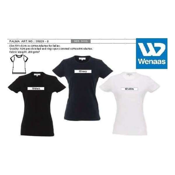 Wenaas - Dubbelpak T-shirt dames slim fit - gekamde katoen met 8% elastaan 200 gr/m2 - (PALMA) 35029 Zwart L Wenaas - Dubbelpak T-shirt dames slim fit - gekamde katoen met 8% elastaan 200 gr/m2 - (PALMA) 35029 Zwart L