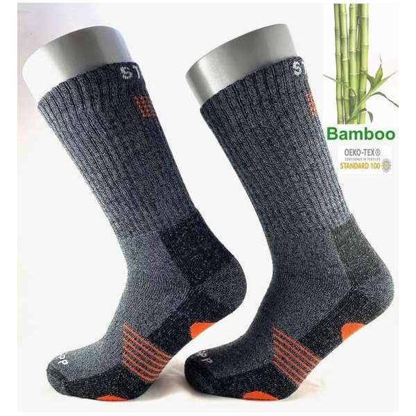 Bamboe Techno Werksokken - Multipack - 2 paar - Grey-Orange 43/46 Bamboe Techno Werksokken - Multipack - 2 paar - Grey-Orange 43/46