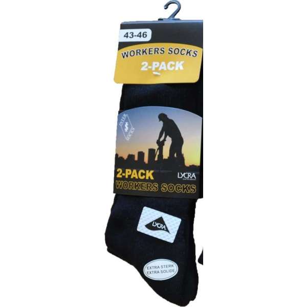 Intersocks werksokken - kousen voor heren - maat 43/46 - zwart - 4 paar (2x2) Intersocks werksokken - kousen voor heren - maat 43/46 - zwart - 4 paar (2x2)