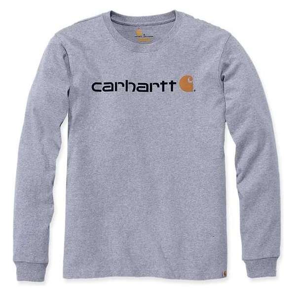 Carhartt 104107 Core Logo Longsleeve T-Shirt - Relaxed Fit - Heather Grey - XL Carhartt 104107 Core Logo Longsleeve T-Shirt - Relaxed Fit - Heather Grey - XL