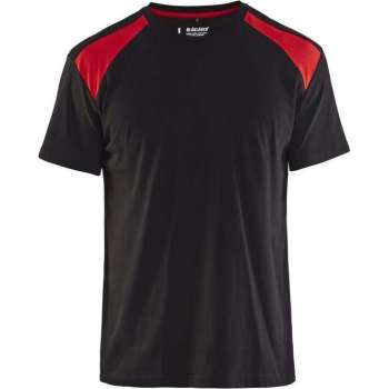 Blåkläder 3379-1042 T-shirt Bi-Colour Zwart/Rood maat XS