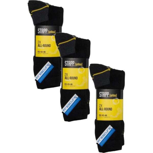 Stapp Yellow Herensok Allround Zwart - Sokken - 3 x 39-42 2-Pack Stapp Yellow Herensok Allround Zwart - Sokken - 3 x 39-42 2-Pack