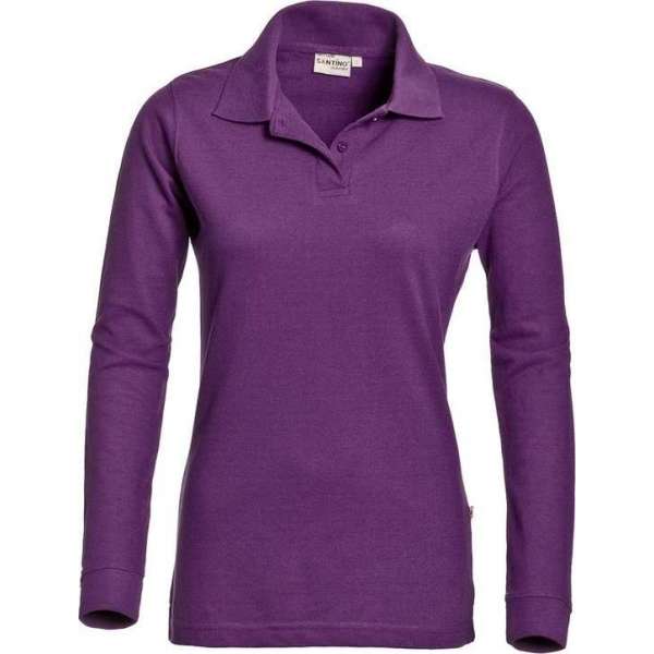 Santino Matt Dames Polo-shirt lange mouwen - Marine - L