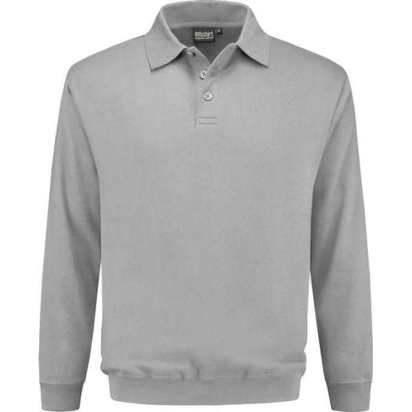 Indushirt polosweater biologisch katoen grijs M Indushirt polosweater biologisch katoen grijs M