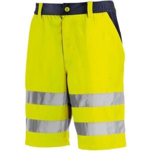 TeXXor Hi-Vis korte werkbroek Erie - Fluor geel | Donkerblauw - 62 TeXXor Hi-Vis korte werkbroek Erie - Fluor geel | Donkerblauw - 62
