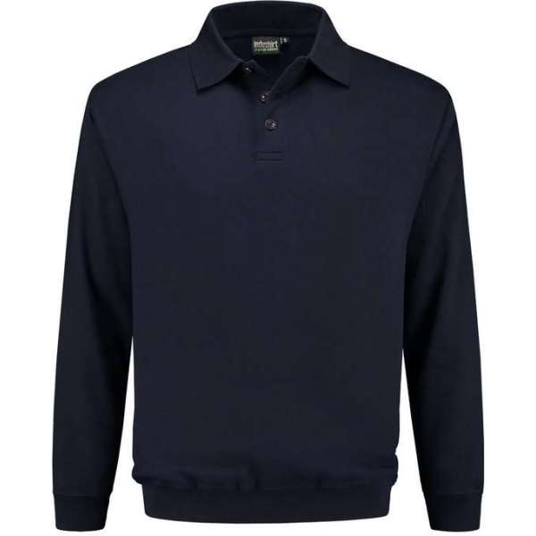 Indushirt polosweater biologisch katoen marine M Indushirt polosweater biologisch katoen marine M