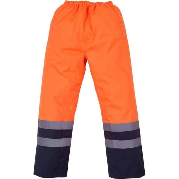 Reflecterende broek, waterdicht, S t/m 3XL L Marineblauw/Oranje Reflecterende broek, waterdicht, S t/m 3XL L Marineblauw/Oranje