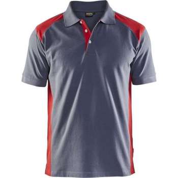 Blåkläder 3324-1050 Piqué Polo Grijs/Rood maat XS