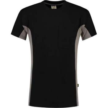 Tricorp T-shirt Bicolor Borstzak 102002 Zwart / Grijs - Maat XL